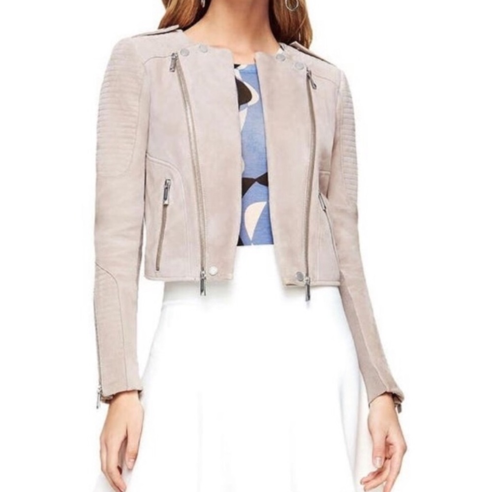 BCBG Joss Blush 100% Goat leather Jacket